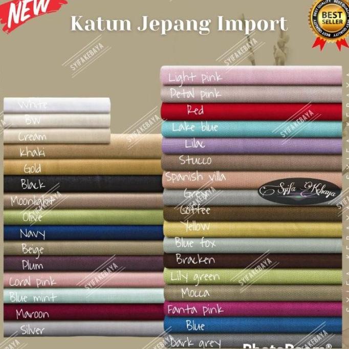 READYSTOCK KAIN KATUN JEPANG. KAIN KATUN JEPANG POLOS PREMIUM. BAHAN