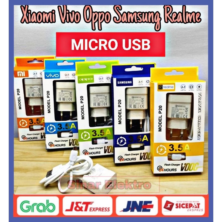 Charger Oppo Vivo Samsung Xiaomi Realme Fast Charging-Micro USB - SINAR ELEKTRO