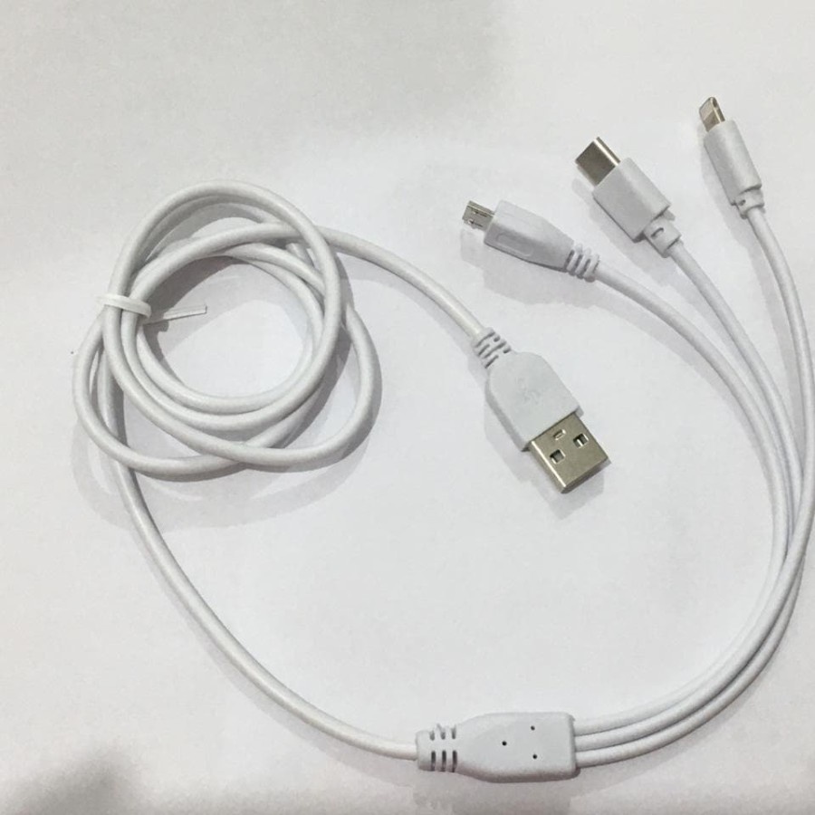 Kabel data 3 in 1 USB TO MIRCO  , TIPE C , kabel PANJANG 1 METER