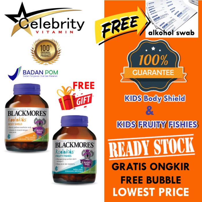 BLACKMORES KIDS BODY SHIELD / BLACKMORES KIDS FRUITY FISHIES VITAMIN