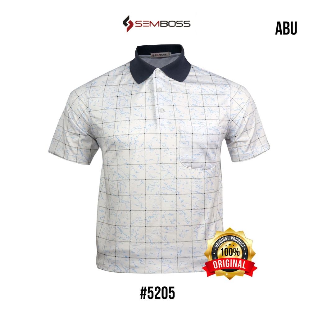 Kaos Kerah Pria Semboss Lengan Pendek Bahan Katun Adem Berkantong 5205 sampai XXL