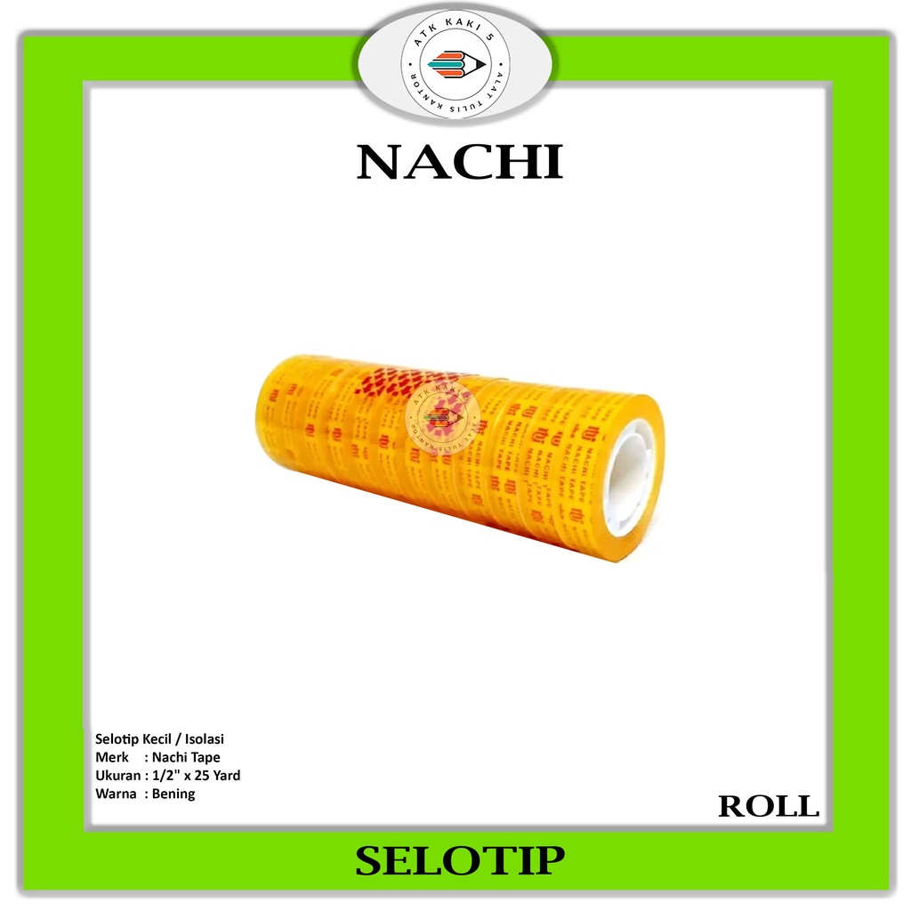 

NACHI - Selotip Kecil / Isolasi 1/2 x 25 Yard 12 - SLOP