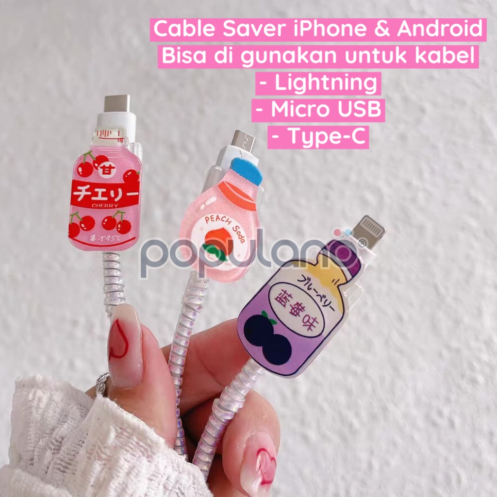 Pelindung Ujung Kabel Charger iPhone Android Cable Saver Hp Lucu 3D