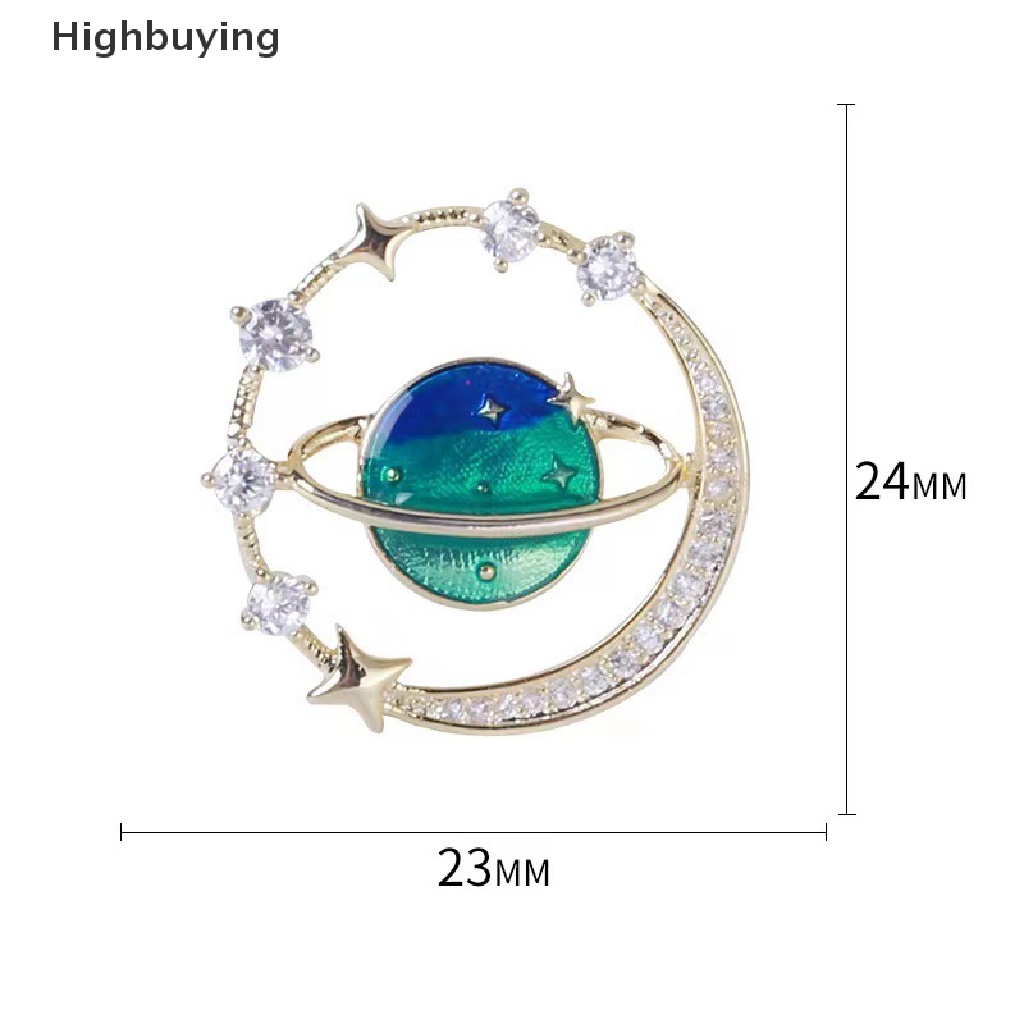 Hbid Lucu Bumi Bulan Bintang Bros Bintang Planet Biru Anti Liar Pin Mantel Syal Bros Enamel Korsase Pin Perhiasan Hadiah Glory