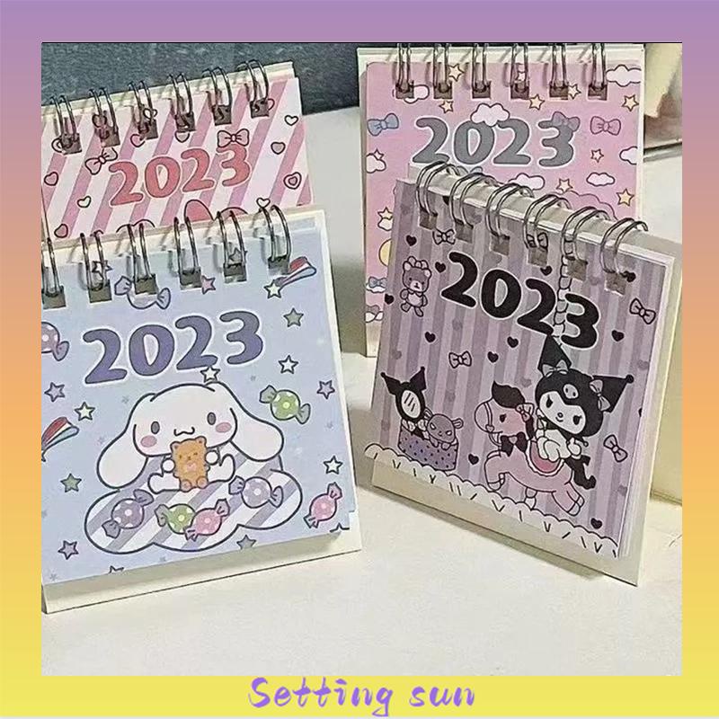 Kalender Meja Mini 2023  Lucu Vertikal  Anjing Kuromi Cinnamoroll  Kalender Kecil TN