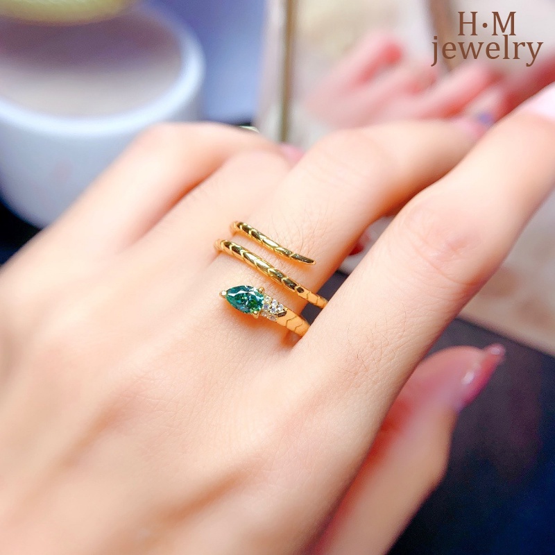 Cincin Berlian Tetesan Air Mewah Cahaya Baru Kepribadian Fashion Semua Pertandingan Berliku Ornamen