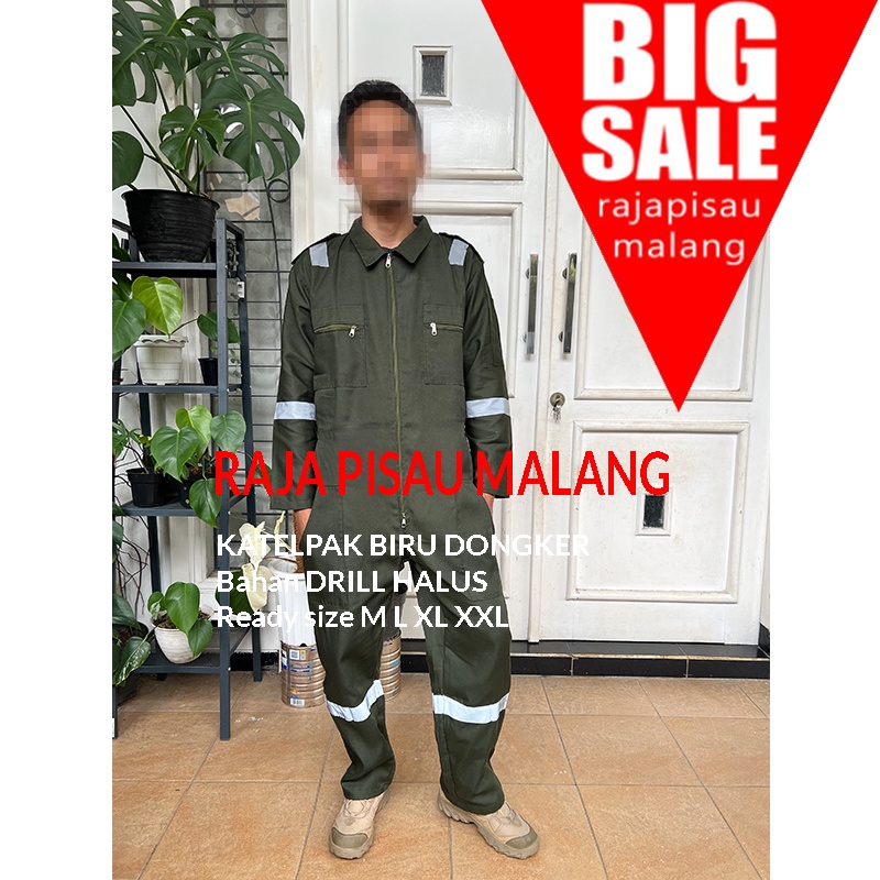 Wearpack Katelpak Baju Montir Seragam Teknik Lengan Panjang XS-XL Dengan Skotlite