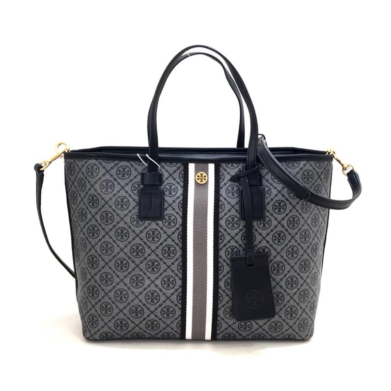 Tory Burch T Monogram Coated Canvas Tote Bag