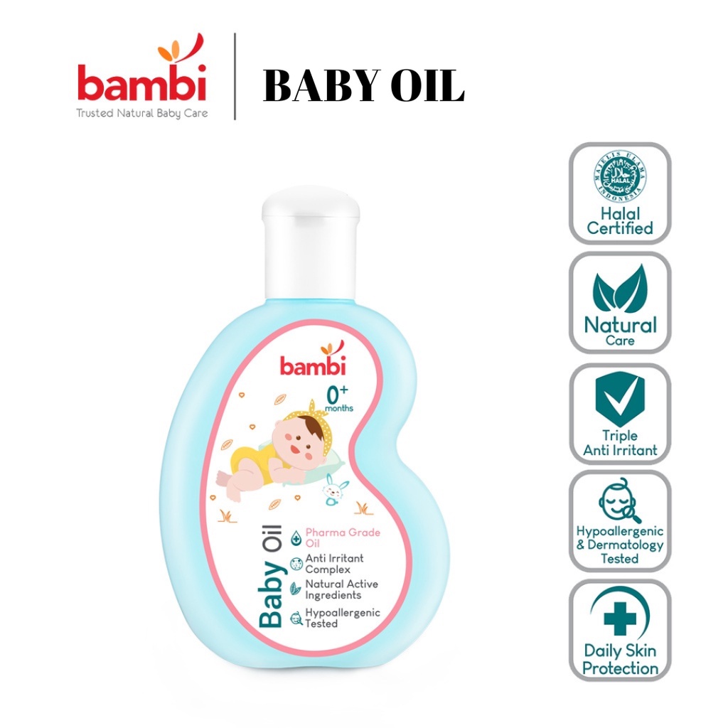 Bambi Baby Oil 100ml | Baby Oil Pijat Bayi