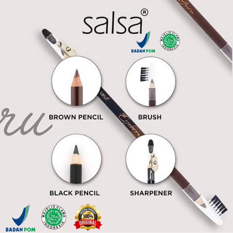 SALSA Pensil Alis 4in1 Eyebrow Guru Pensil Alis 2in1 Kosmetik Arjuna