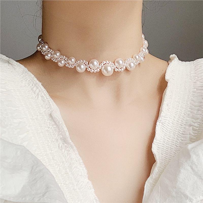 Senada Victory Choker Necklace Beads Mutiara Bella Kalung Choker Mutiara Aksesoris Fashion SK092