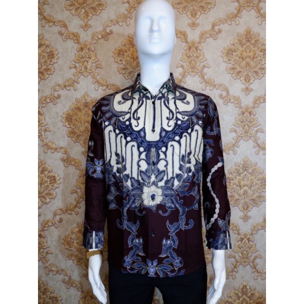kemeja batik pria modren premium navy and black