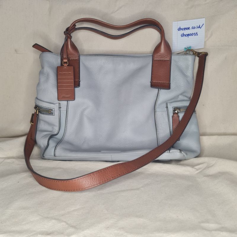 Fossil Emerson Iron Grey/Brown Satchel Bag