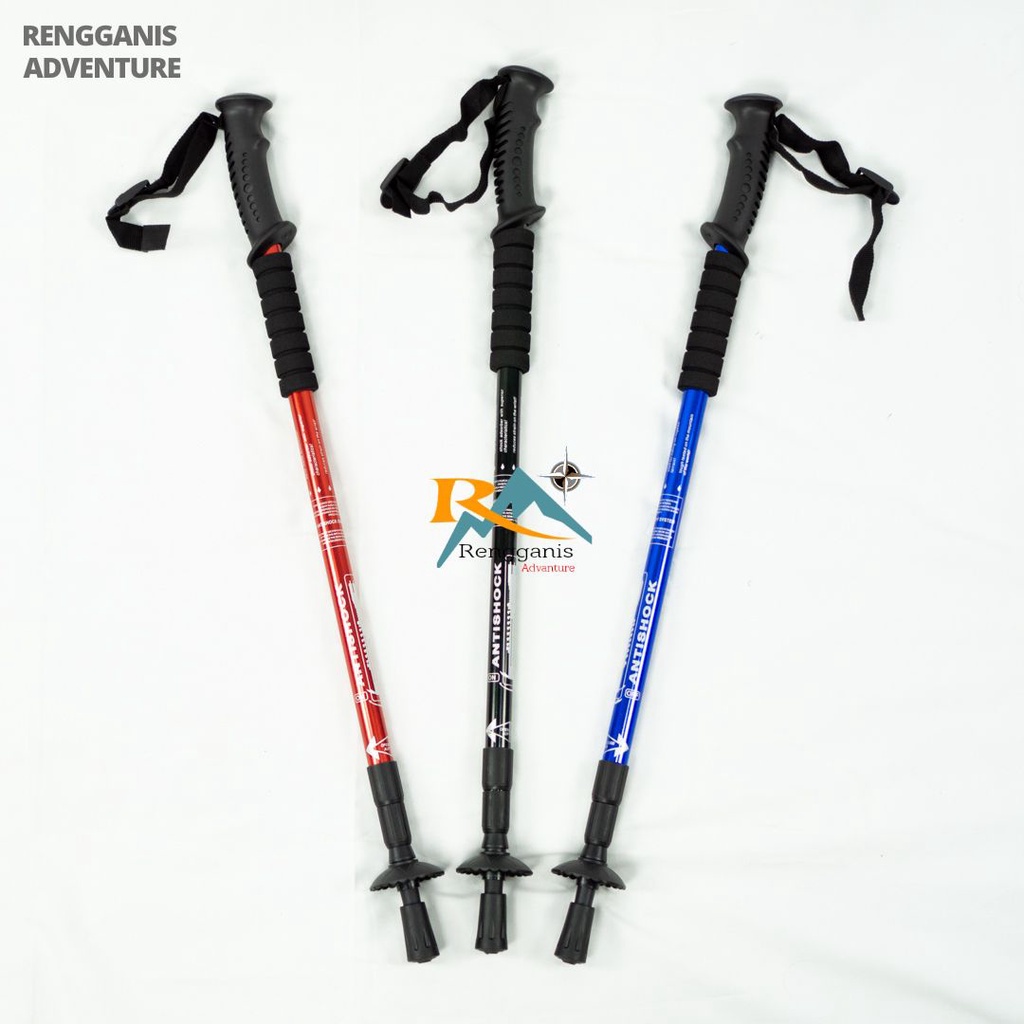 Trekking Pole HAOYANG ANTI SHOCK T-HANDLE Tracking Pole Bengkok Tongkat Hiking Outdoor