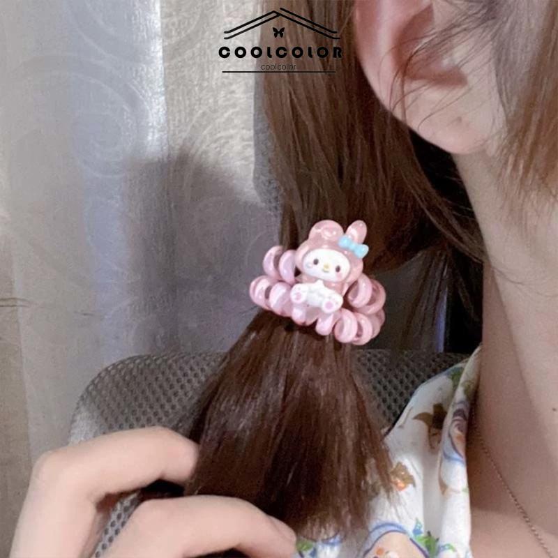 COD❤️Gelang Tali Rambut KoreaTelepon Kartun Coil Karet Kecil Perempuan Tali Kepala Lucu Serbaguna- cl