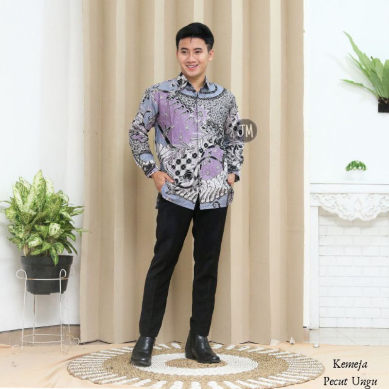 Batik Pria Lengan Panjang Jumbo Kemeja Batik 1
