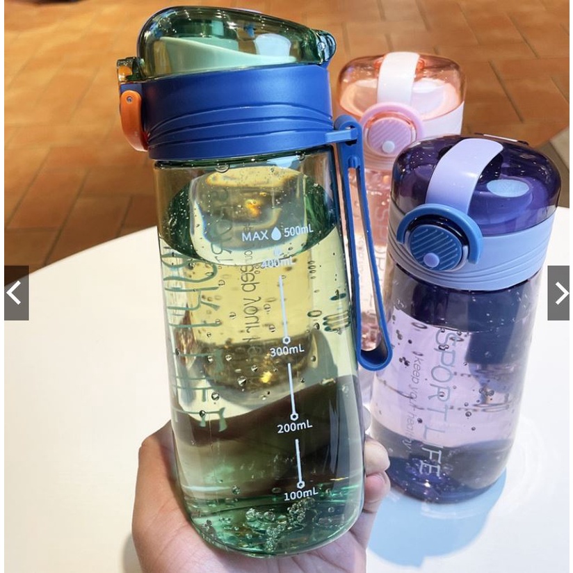 Botol Minum Portable Cup 500ml  Premium Botol Air Minum Sport Travel Anak Sekolah Dewasa 600 ML Botol Minum Infuse Water