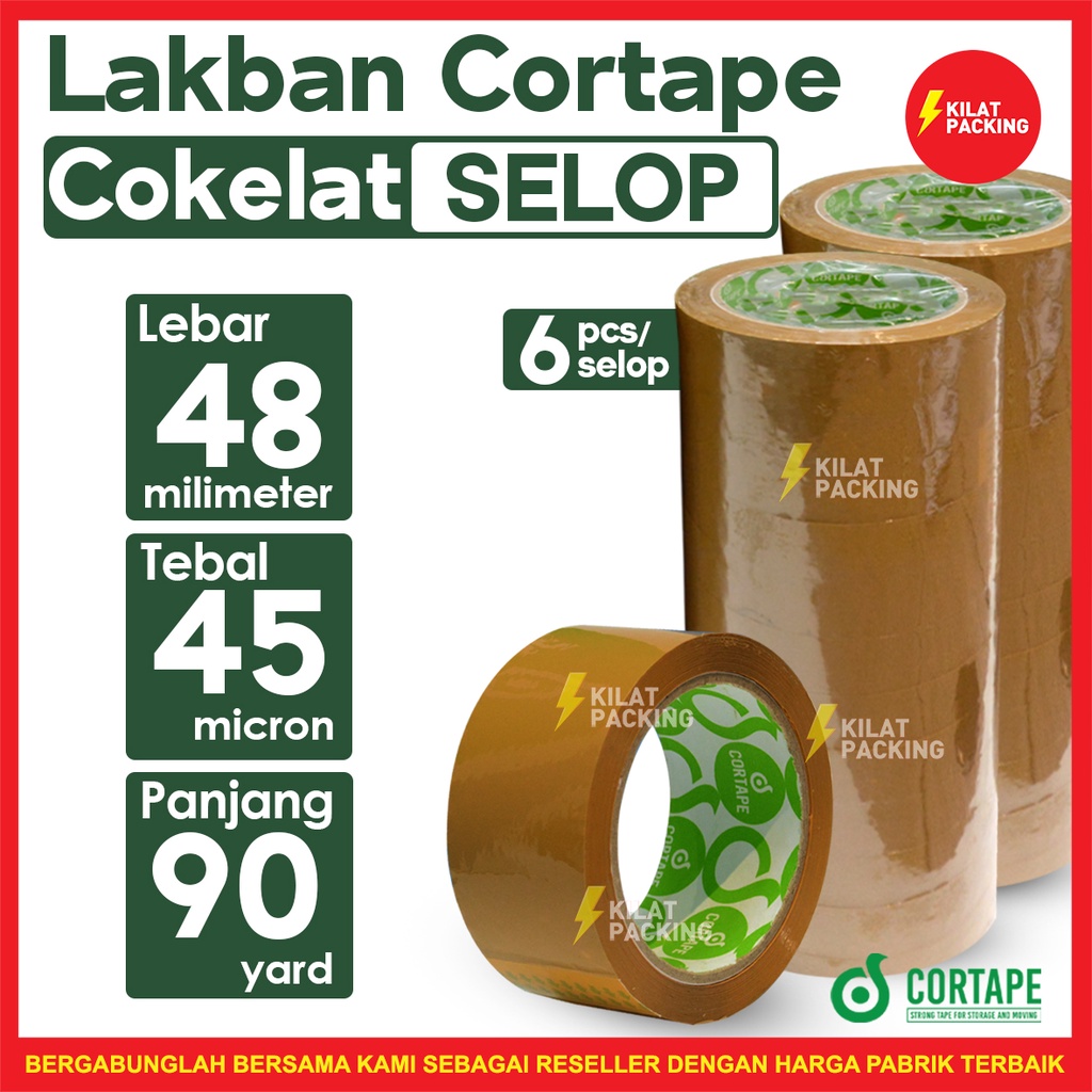 

Lakban Cortape Coklat 48 mm x 90 yard Ekonomis Termurah 1 Selop