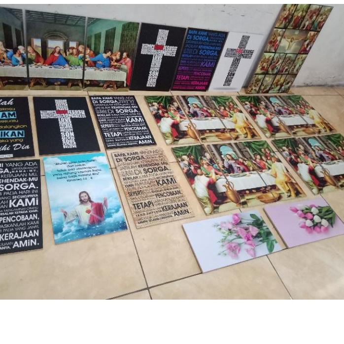 Poster kayu perjamuan kudus walldecor nasrani kristen katolik perjamuan terakhir
