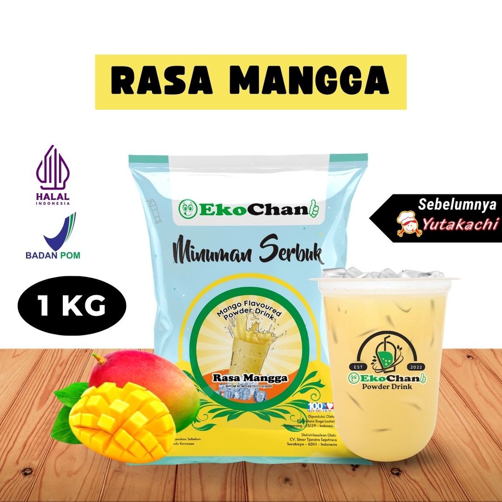 

Bubuk Minuman Mangga 1 Kg EkoChan / Powder Drink Aneka Rasa / Bubuk Minuman Kekinian / Serbuk Minuman / Bubble Drink
