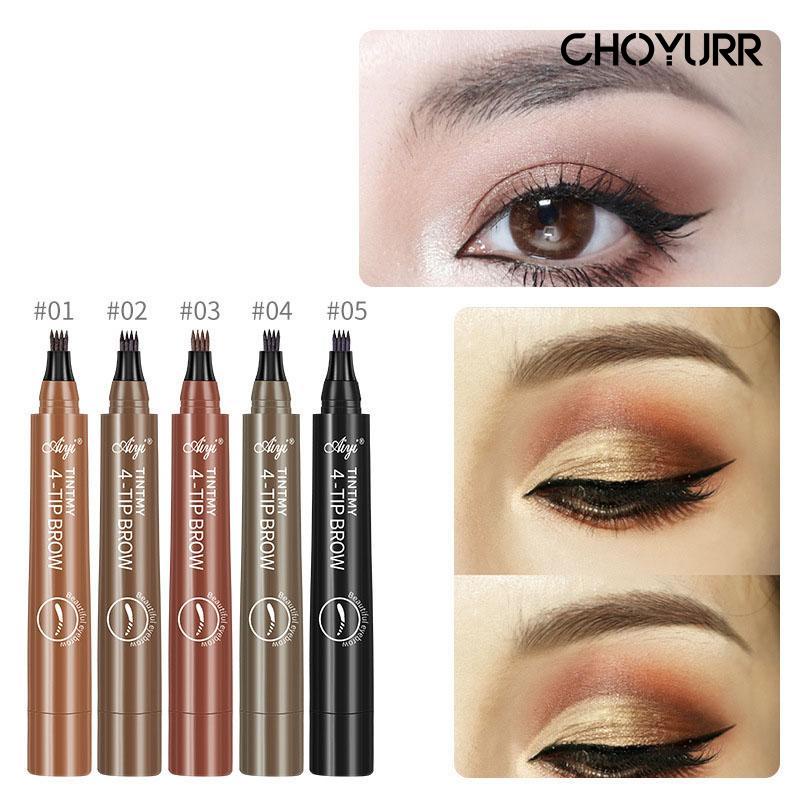 【COD】Pencil Alis Waterproof 4 Fork Tip Original Eyebrow Korea Pensil AlisCetar Pena Eyebrow Pen Sweat-proof Lasting Pensil Alis Tahan Air Tahan Lama-CH