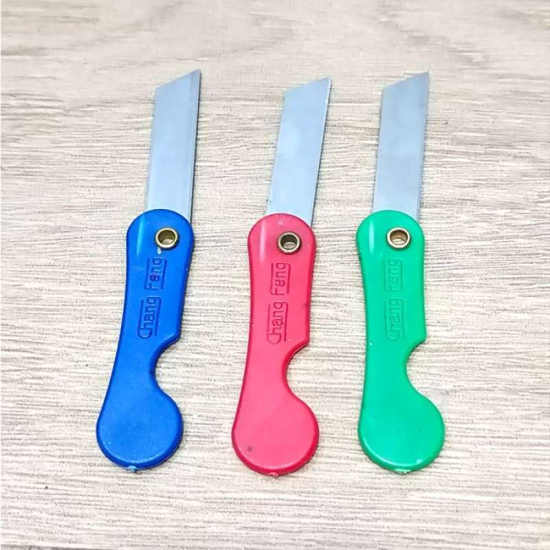 GOS-G313- Pisau Cutter Lipat Mini / Foldable Knife / Alat Bantu Potong Kertas Plastik Perlengkapan ATK Sekolah Kater Kecil Untuk Unboxing Paket