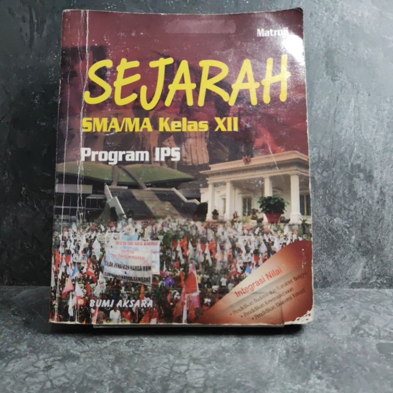 Buku Sejarah Program IPS kelas 12, XII, SMA, matroji, Bumi Aksara.