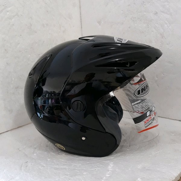Helm Ink Cx22 Solid Black / Hitam Glossy Helm Original
