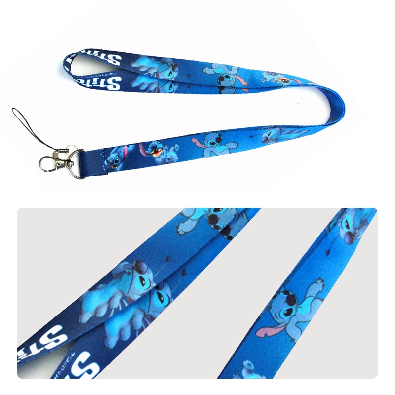 3d Stitch Gantungan Kunci Strap Dengan Kartun ID Card Holder Neck Lanyard Anti-lost Sling Untuk Aksesoris Kunci Lengan Kartu Untuk Hadiah Fashion