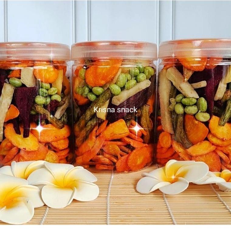 

ユ KERIPIK SAYUR MIX TOPLES 800 ML(wortel,buncis,edamame (kedelai jepang),white talas,purple potatoes,honey potatoes,kentang) BLT29