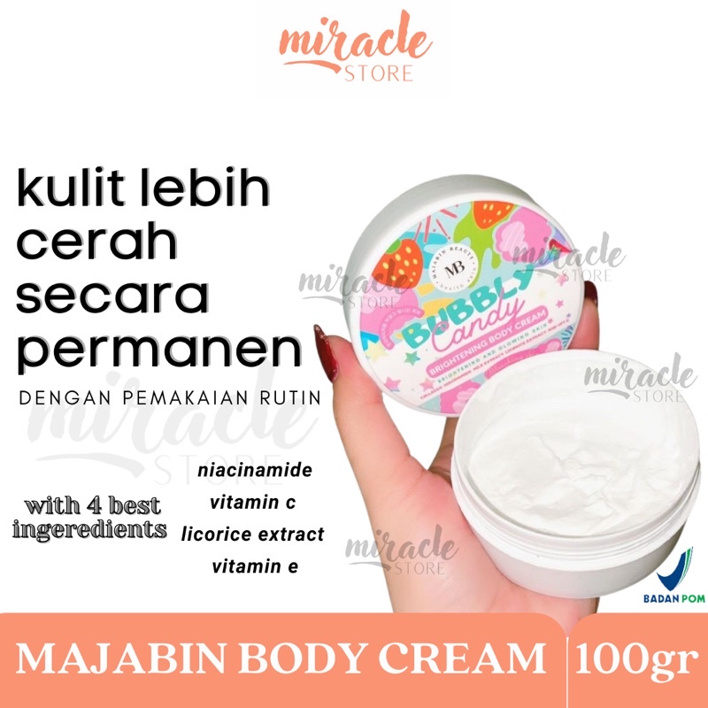 READY! MAJABIN BEAUTY BRIGHTENING BODY CREAM BODY BLEACHING BUBBLY CANDY