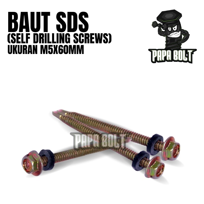 Baut Drilling SDS Screws Roofing #12 x 60mm Self Drilling Screw