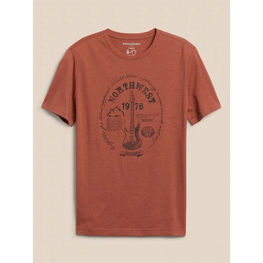 Banana Republic T-Shirt Northwest Guit Burnt Sienna Original kaos
