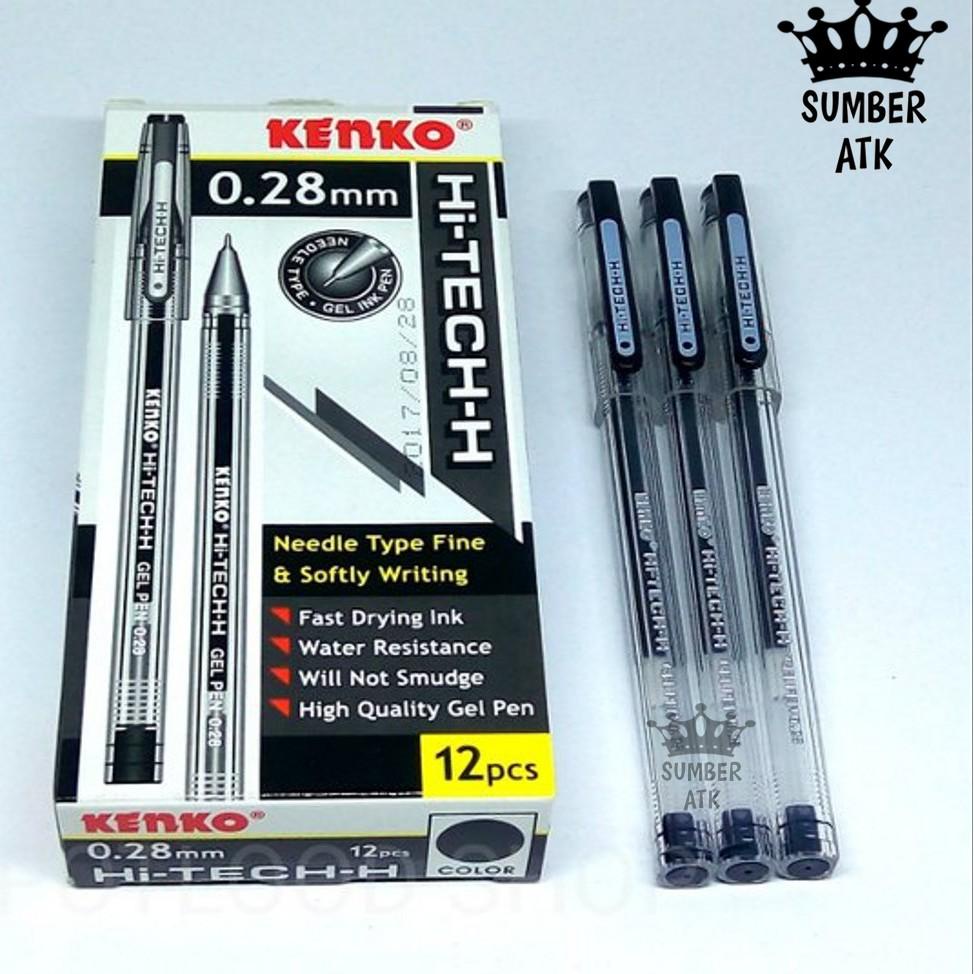 

(L-L3L)(♥) KENKO Gel Pen Hi Tech H 0.28 Mm Pulpen Pena Black / blue - 1 PCS proses cepat
