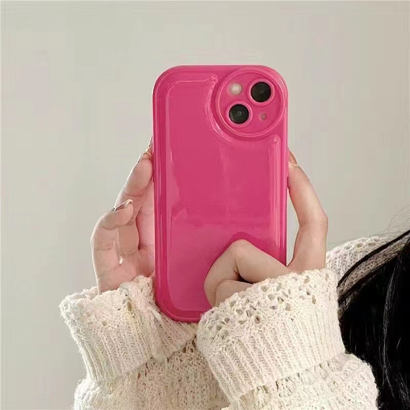 Airbag Candy Silver Soft Case iP iPhone 6 6S 7 8 14 + Plus SE 2020 XR XS Max 11 12 13 Pro Max Apple Pink White Cover