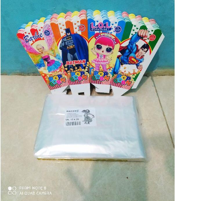 

New ナ Kertas pop corn +Plastik pop corn 100 lembar / kertas Kemasan pop corn/100lembar