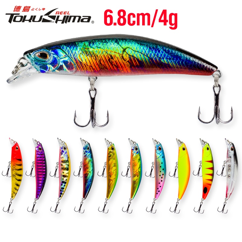 1 Pcs 6.8 cm /4g Slow Sinking Ikan Kecil 3D Mata Laser Troli Memancing Umpan Renangbait Air Tawar Air Asin Memancing Umpan