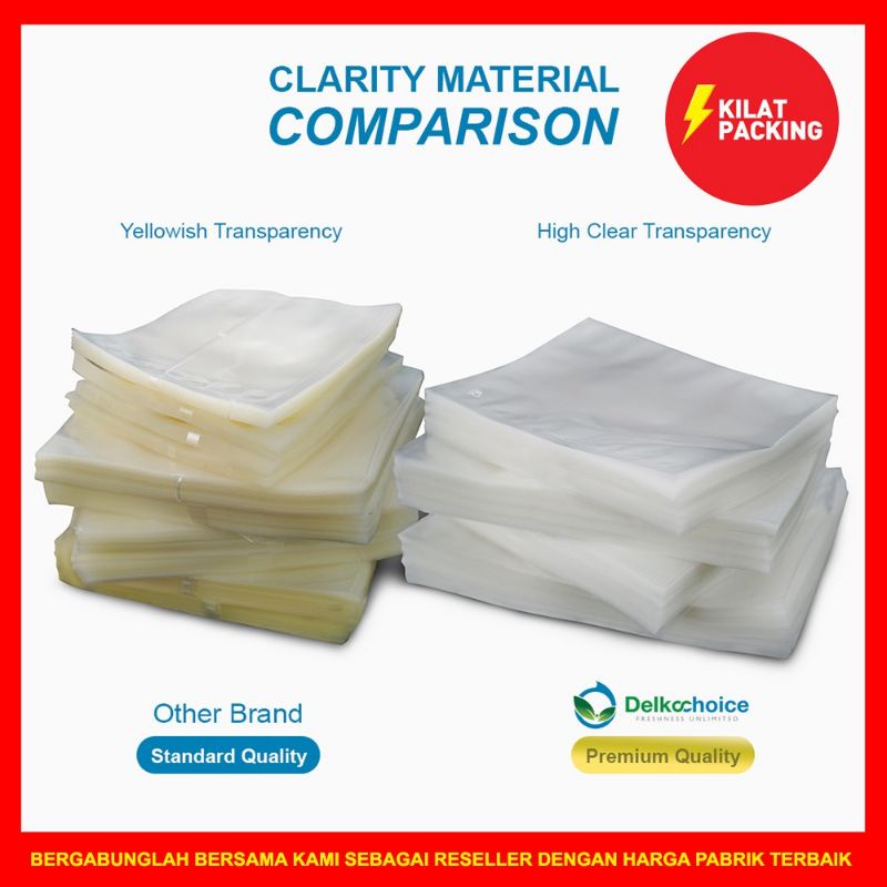 PLASTIK VACUUM 30×40 / VACUM BAG POLOS / PLASTIK VAKUM MAKANAN POLOS