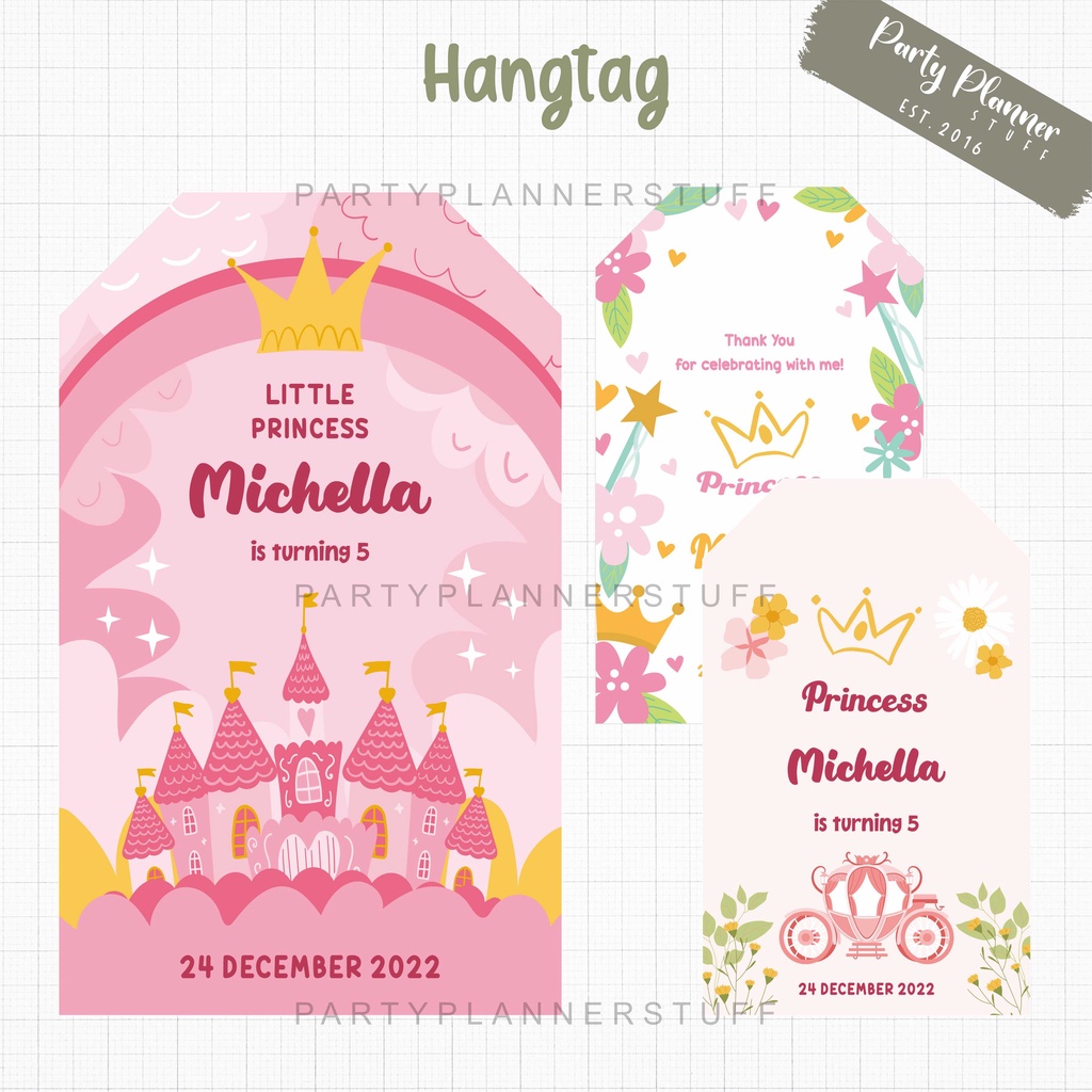 Hangtag tag label souvenir hampers ulang tahun / hang tag birthday hampers / tag ucapan happy birthd