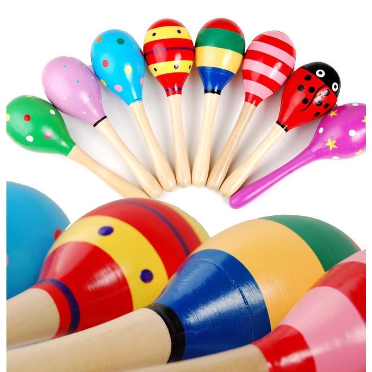 MARACAS/ Mainan Bayi / Kerincingan Bayi / Rattle/ Marakas Kayu Kerincing Genggam / Rattle Kayu