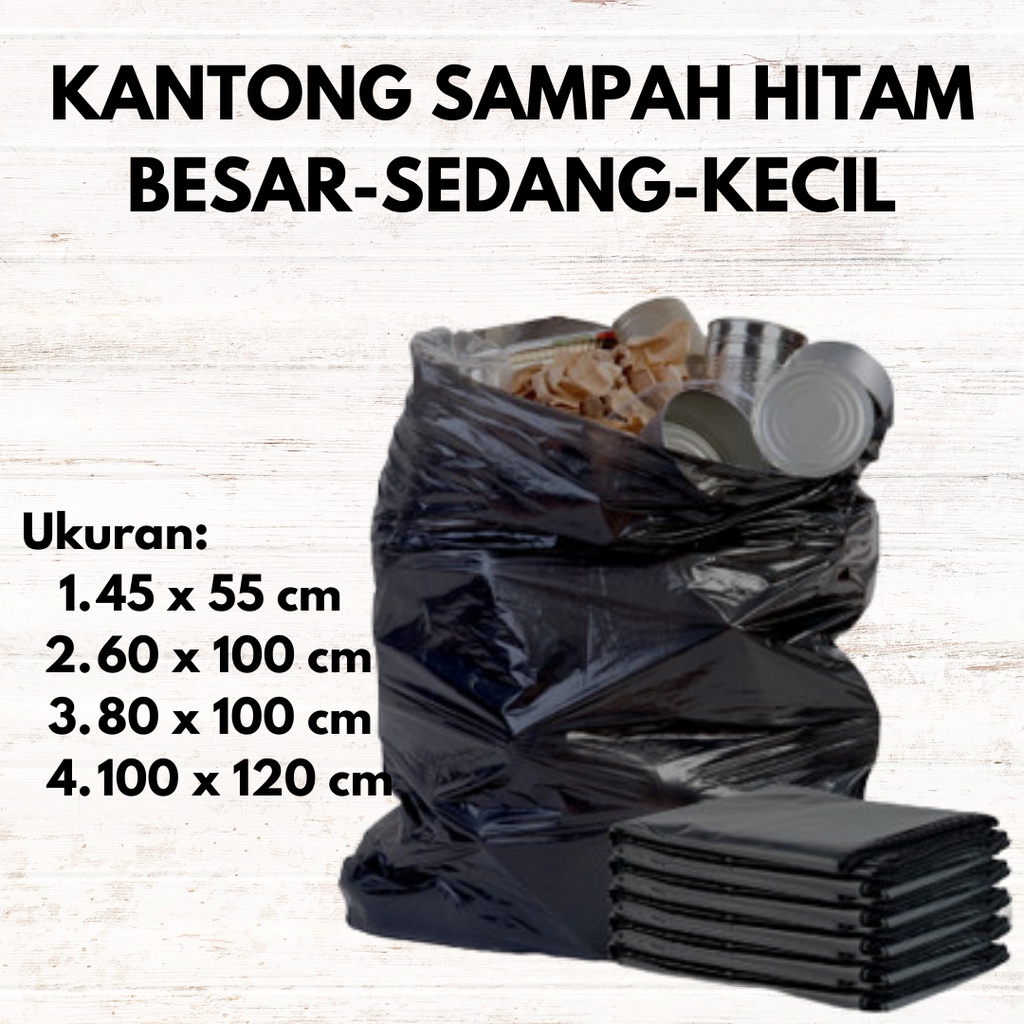 [20pcs] Kantong Plastik Sampah 80 x 100 | Kantong Plastik Sampah 100 x 120 | Trash Bag Hitam | Kanto