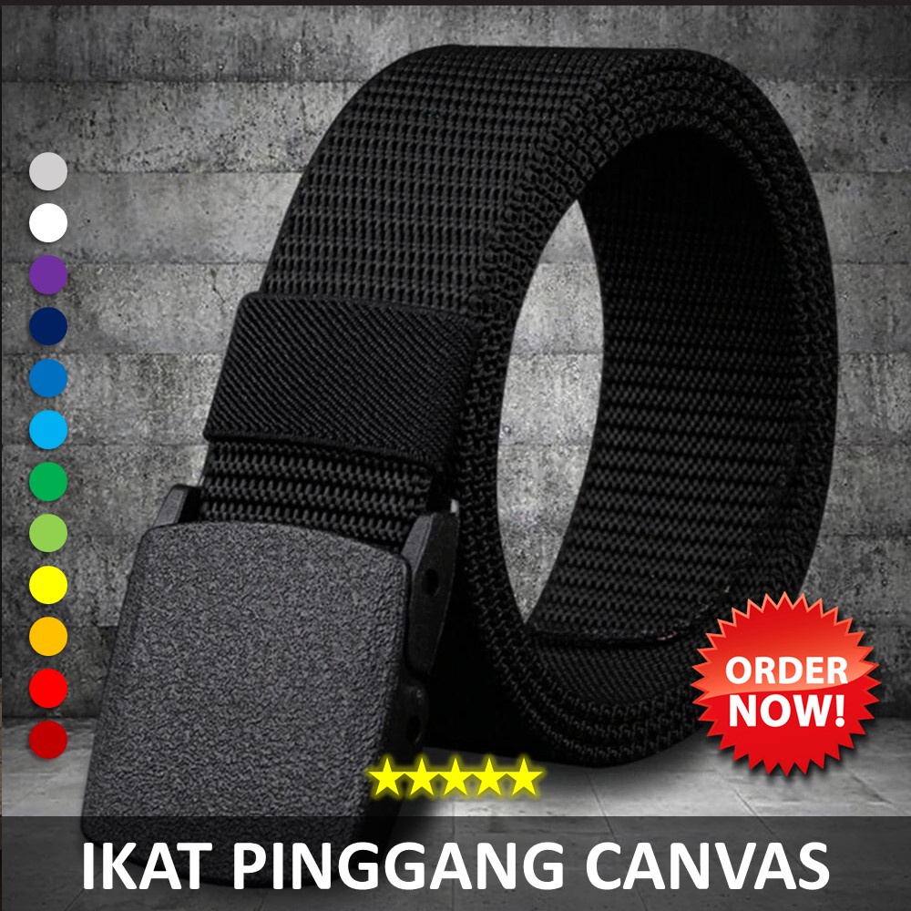 GIOFLO Ikat Pinggang Canvas Gesper Keren Maroon / MBELT 21