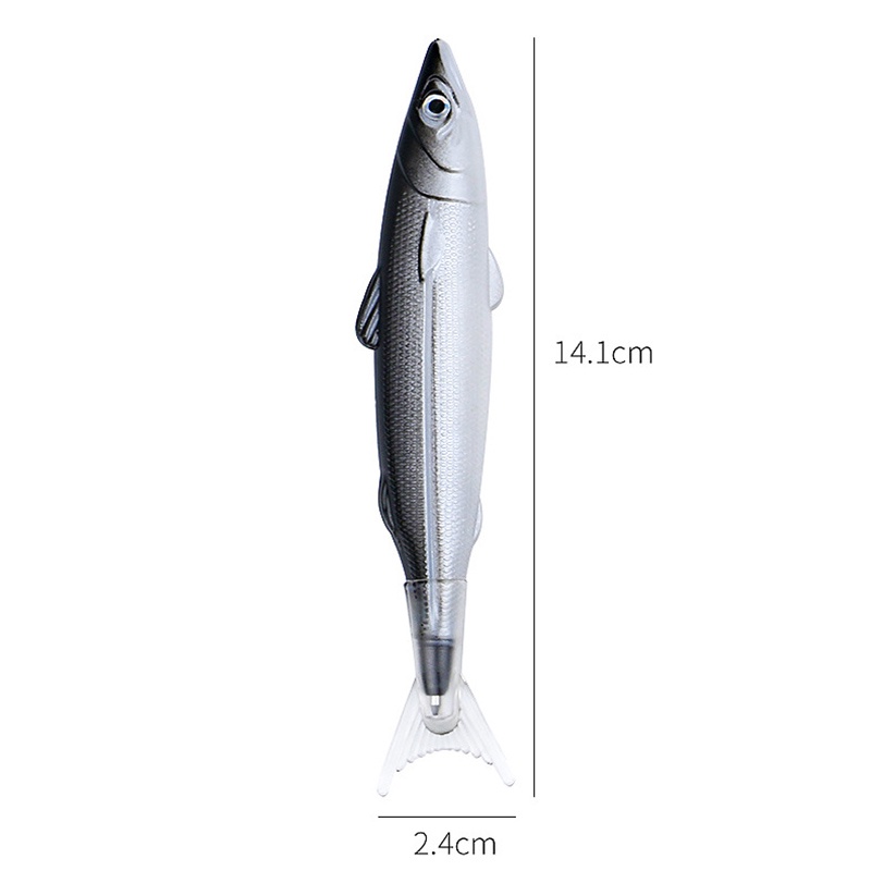 1pc Pena Ballpoint Ikan Simulasi Warna Acak/Pena Hitam Plastik Bentuk Fishes Menarik/0.5mm Tulisan Halus Signature Pen Stationery