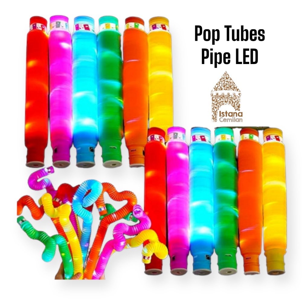 Mainan Viral Pop Tubes Pipe Pipa Selang LED