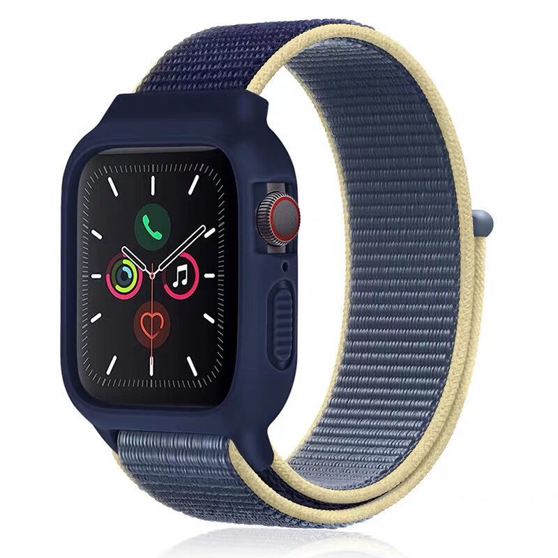 APPLE WATCH Strap  2 in 1 Nylon Strap with Soft Case for  iWatch Series 1 2 3 4 5 SE 6 7  Size 45 44 42mm 41 40 38mm Replacement Strap for T500 T55 Smartwatch