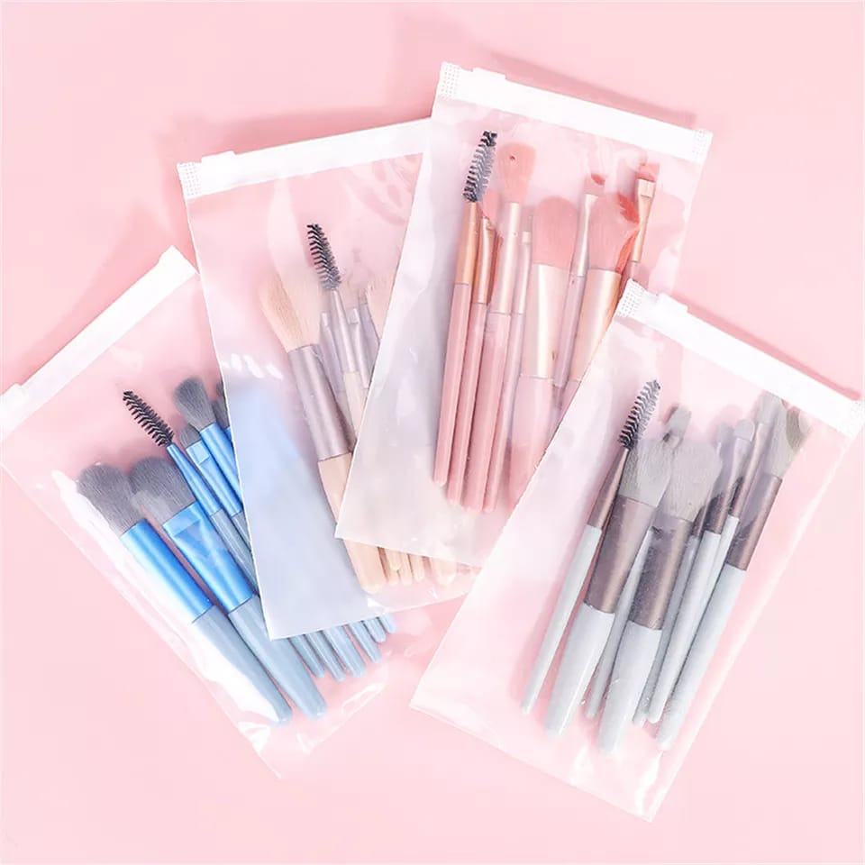 FY Kuas Set Make Up 8 pcs + Pouch Set Mini Travel Make Up Brush
