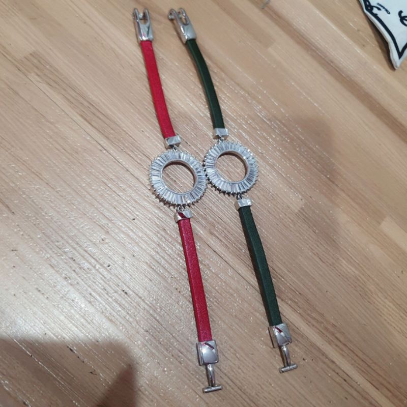 Promo Gelang Kulit Bracelet Branded Band mata kilau import  bahan kulit