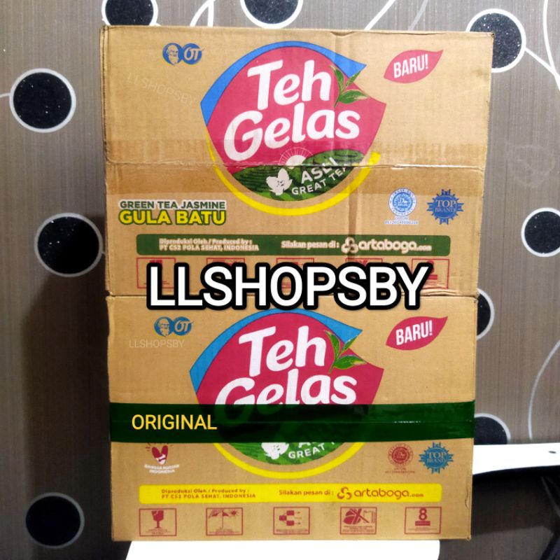 

Teh gelas cup gelas 160ml isi 24 original gula batu 1 karton 1 dus surabaya