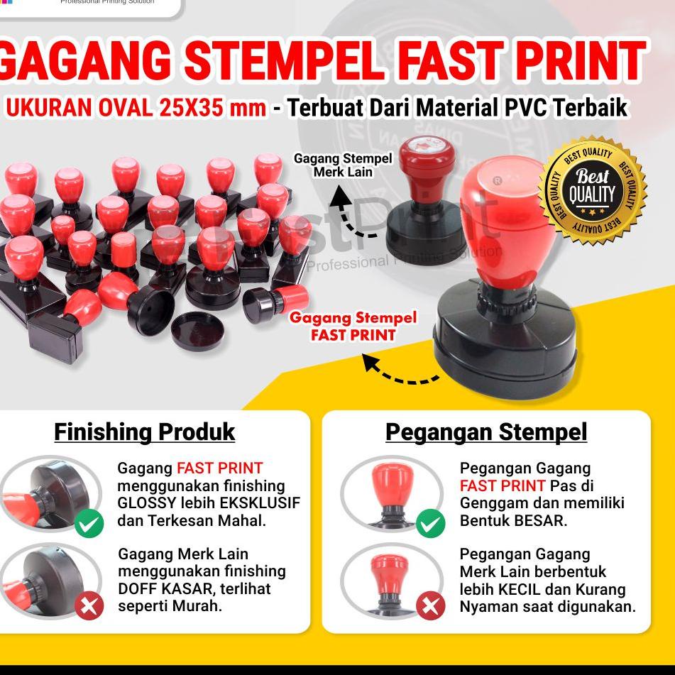 

Termurah Gagang Stempel Flash Oval Warna Ukuran 25x35mm
