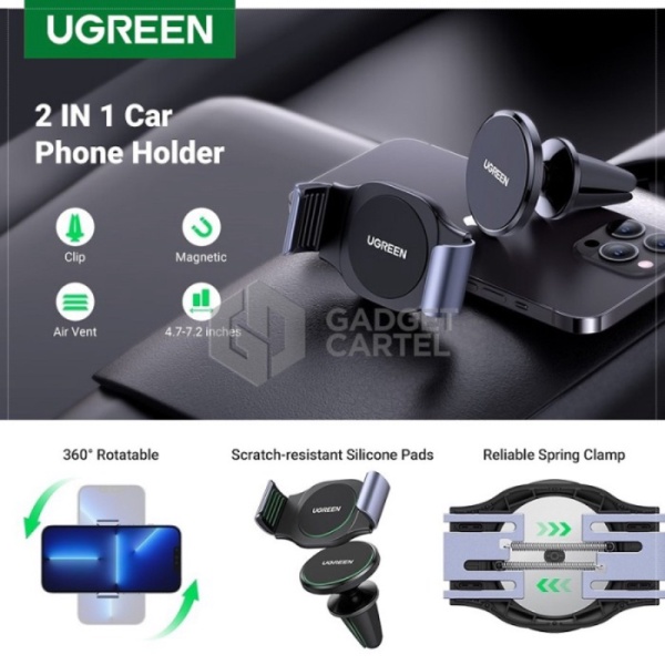 TEMPELAN AC Unik UGREEN HP Berkualitas AIR 20600 HOLDER MOBIL MAGNETIC CAR VENT PHONE